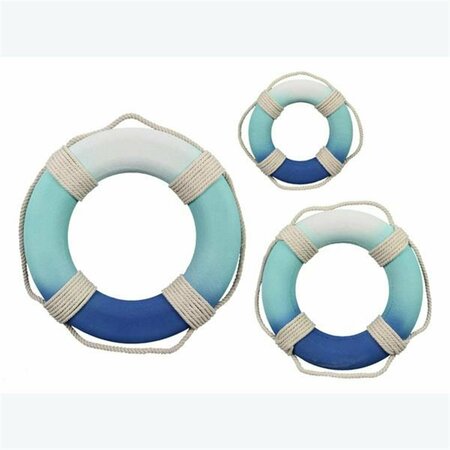 YOUNGS Polyfoam Coastal Ombre Life Ring Wall Decor - 3 Piece 62140